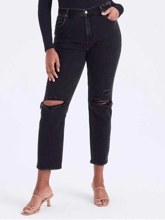 Abercrombie & Fitch Denim - Abercrombie & Fitch Curve Love The Ankle Straight Ultra High Rise Jeans Black